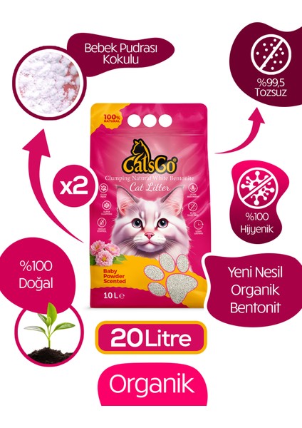 Bebek Pudralı Premium Kedi Kumu 20 LT