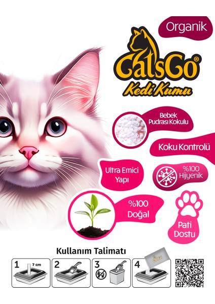 Bebek Pudralı Premium Kedi Kumu 20 LT