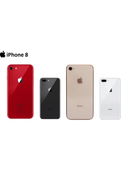 Apple iPhone 8 Arka Pil Batarya Kapak Cam Kamera Lensli