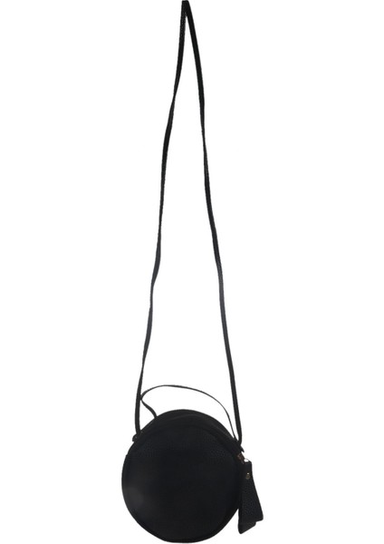 Moda Pu Deri Bayan Crossbody Çanta Kadın Çantası Basit Tasarım Askılı Çanta Dairesel Çanta Mini Cep Telefonu Çanta Siyah (Yurt Dışından)