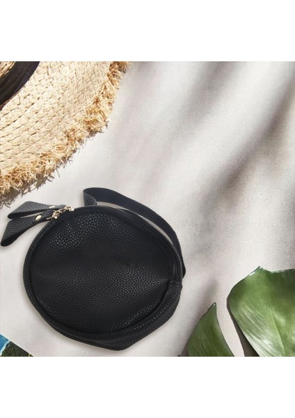 Moda Pu Deri Bayan Crossbody Çanta Kadın Çantası Basit Tasarım Askılı Çanta Dairesel Çanta Mini Cep Telefonu Çanta Siyah (Yurt Dışından) modelleri