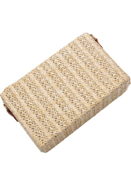 Plaj Çantaları Kadın Haberci Çanta Kare Saman El Dokuma Bayanlar Crossbody Çanta Omuz Rattan Çantalar (Bej) (Yurt Dışından) indirimleri
