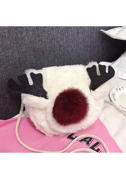 Boynuz Peluş Çanta Kızıl Saç Topu Aksesuarları Sonbahar ve Kış Sevimli Tüylü Elk Omuz Çapraz Paket (Yurt Dışından) modelleri