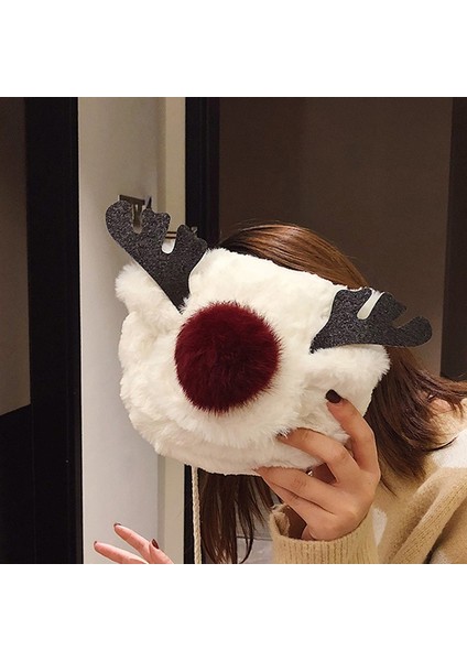 Boynuz Peluş Çanta Kızıl Saç Topu Aksesuarları Sonbahar ve Kış Sevimli Tüylü Elk Omuz Çapraz Paket (Yurt Dışından) fırsatları