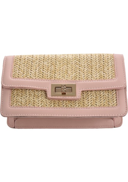 Kadın Zinciri Küçük Flip Çanta Yeni Hasır Askılı Çanta Bayanlar Yaz Askılı Çanta Çanta Pembe (Yurt Dışından) fırsatları