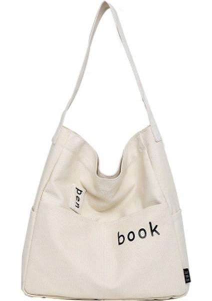 Bayanlar Moda Okul Çantası Düz Renk Tek Omuz Okul Çantası Kadın Büyük Kapasiteli Okul Çantası Sırt Çantası Kadın Beyaz (Yurt Dışından)