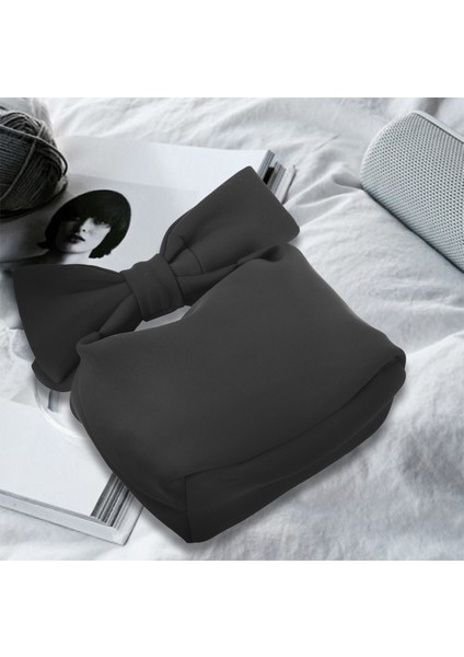 Tasarımcı Kadın Çanta Yay Günü Manşonlar Çanta Bayanlar Akşam Parti Manşonlar Siyah Çanta Omuz Çantası (Siyah) (Yurt Dışından) modelleri