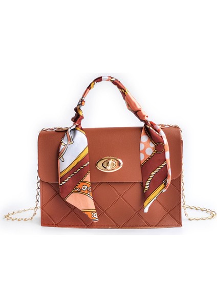 Bayanlar Niş Sevimli Zincir Messenger Çanta Bayan Moda Mini Pu Omuz Çantası Kahverengi (Yurt Dışından)