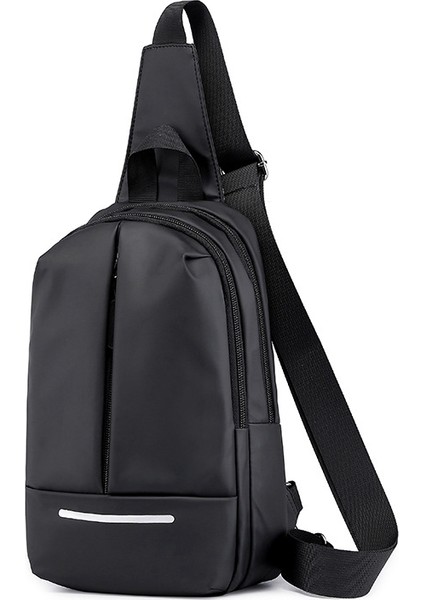 Çok Fonksiyonlu Messenger Çanta Erkek Su Geçirmez Moda Göğüs Çantası Kısa Mesafe Crossbody Göğüs Çantası Su Geçirmez Omuz Çantası Erkek Siyah (Yurt Dışından)