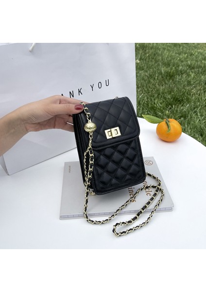 Yeni Kadın Sling Omuz Çantası Kaliteli Kore Moda Elmas Ayarlanabilir Zincir Messenger Çanta Mini Cep Telefonu Çantası-Siyah (Yurt Dışından) fırsatları