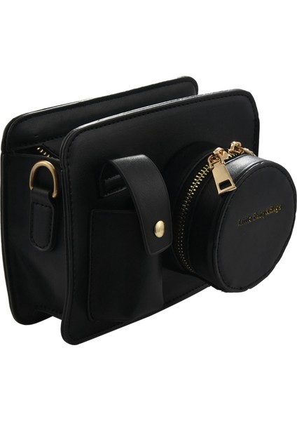 Moda Kamera Şekli Debriyaj Omuz Çantası Dış Çanta Zincir Çanta Bayanlar Rahat Düz Renk Messenger Çanta Çanta Siyah (Yurt Dışından) fırsatları