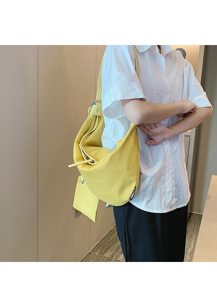 Kadın Çantaları, Omuz Çantaları, Kadın Büyük Kapasiteli Kanvas Düz Çantalar, Kadın Haberci Çantaları-Yeşil (Yurt Dışından) fırsatları