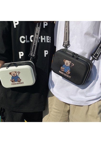 Trendy Marka Crossbody Çanta Erkek Trendy Küçük Çanta Yaz Niş Eğlence Sporları Kare Kutu Omuz Çantası-Beyaz (Yurt Dışından) indirimleri