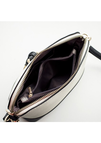 Patchwork Crossbody Çanta Omuz Çantası Kabuk Kadın Haberci Çanta Deri Çanta Siyah Beyaz (Yurt Dışından) fırsatları