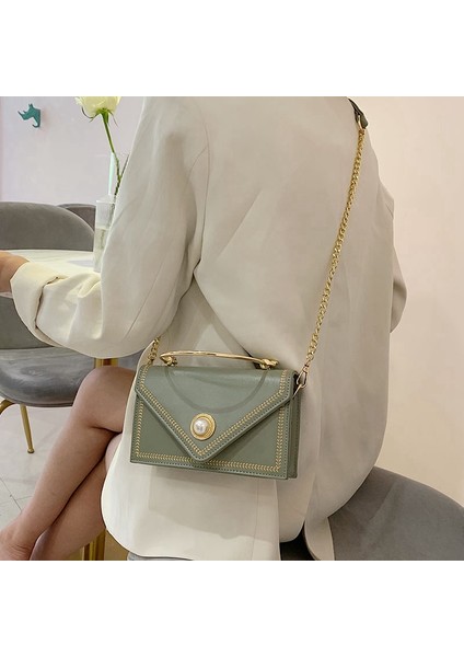 Moda Omuz Çantası Asılmış Kadın Çantası Rahat Inci Debriyaj Çanta Çanta Küçük Kare Çanta Beyaz (Yurt Dışından) modelleri