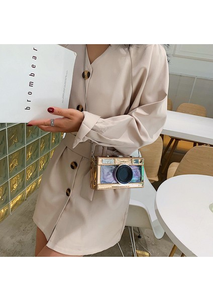 Yeni Yaratıcı Kişilik Çanta Şeffaf Kamera Çantası Kız Zincir Omuz Askılı Çanta Siyah (Yurt Dışından) indirimleri