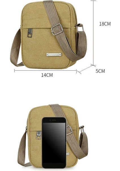 Erkek Çantası Omuz Çantası Rahat Kanvas Çanta Erkek Çantası Sırt Çantası Küçük Çanta Cep Telefonu Çantası - Siyah (Yurt Dışından) fırsatları