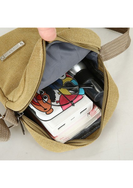 Erkek Çantası Omuz Çantası Rahat Kanvas Çanta Erkek Çantası Sırt Çantası Küçük Çanta Cep Telefonu Çantası - Siyah (Yurt Dışından) indirimleri