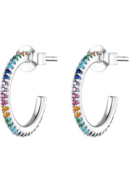 Gökkuşağı Saplama Küpe Renkli Zirkonya Basit Küpe Trendy Düğün Parti Takı Hediye (Yurt Dışından)