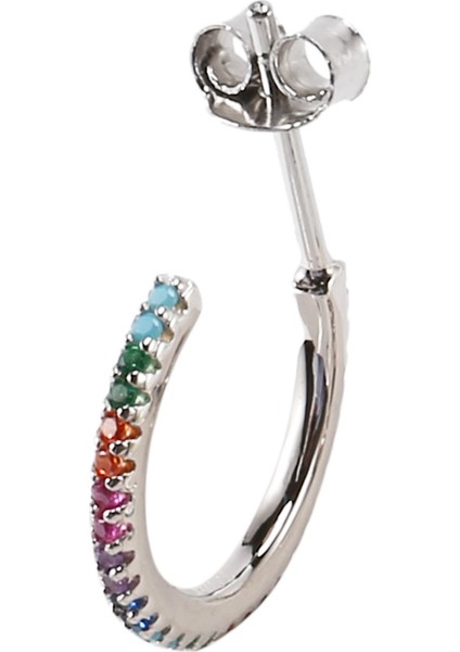 Gökkuşağı Saplama Küpe Renkli Zirkonya Basit Küpe Trendy Düğün Parti Takı Hediye (Yurt Dışından) fiyatları