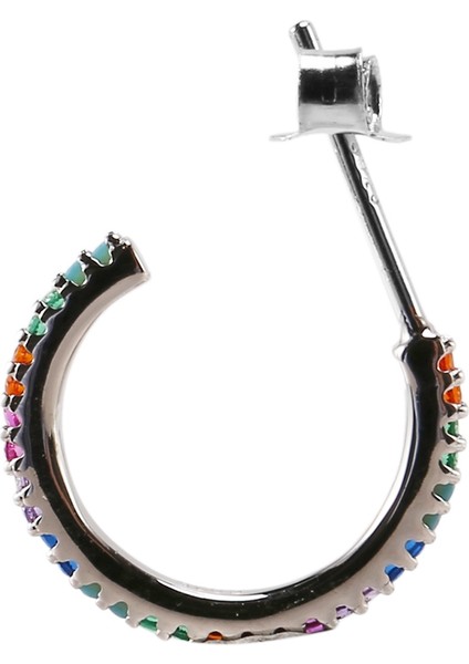 Gökkuşağı Saplama Küpe Renkli Zirkonya Basit Küpe Trendy Düğün Parti Takı Hediye (Yurt Dışından) fırsatları