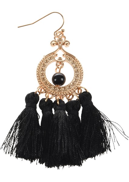Vintage Saçak Uzun Küpe Kadınlar Için Düğün Parti Bohemian Takı Küpe Siyah (Yurt Dışından) fırsatları