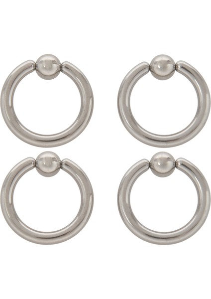 2 Çift Paslanmaz Çelik Esir Boncuk Küpeler Çember Bcr Çıtçıt Delici Takı Çelik Rengi, 8g(3.2mm) x 16MM (Yurt Dışından)