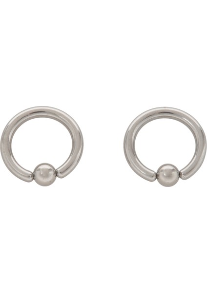 2 Çift Paslanmaz Çelik Esir Boncuk Küpeler Çember Bcr Çıtçıt Delici Takı Çelik Rengi, 8g(3.2mm) x 16MM (Yurt Dışından) modelleri