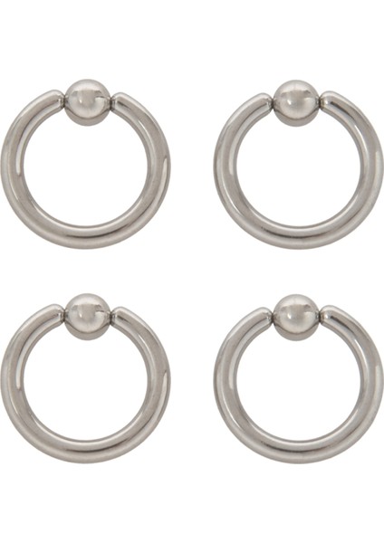 2 Çift Paslanmaz Çelik Esir Boncuk Küpeler Çember Bcr Çıtçıt Delici Takı Çelik Renk, 4G(5MM)X16MM (Yurt Dışından)