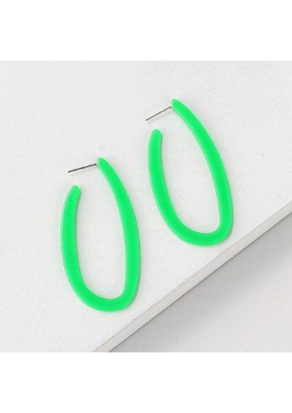 Mizaç Moda Oval Geometrik Küpe Floresan Küpe Turuncu (Yurt Dışından) modelleri