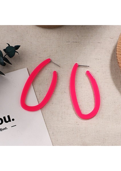 Mizaç Moda Oval Geometrik Küpe Floresan Küpe Turuncu (Yurt Dışından) indirimleri