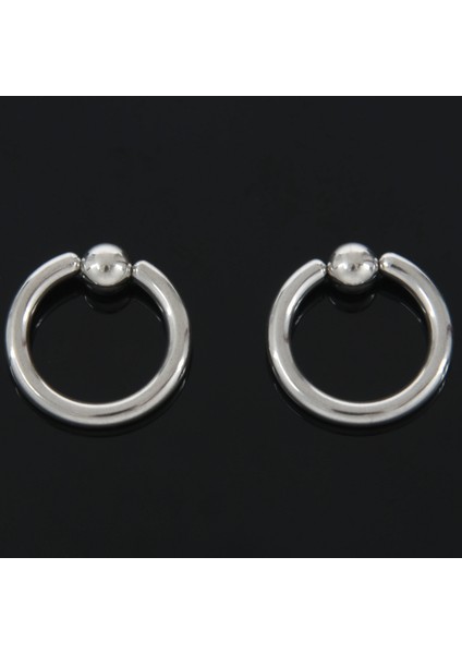 Çift Paslanmaz Çelik Esir Boncuk Küpeler Çember Çıtçıt Delici Takı Çelik Rengi, 8G(3.2MM)X16MM (Yurt Dışından) indirimleri