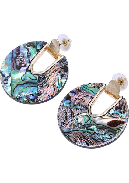 Renkli Yuvarlak Dangle Küpe Kadınlar Için Benzersiz Tasarım U Şekli Bildirimi Abalone Kabuk Küpe Düğün Takı (Yurt Dışından) modelleri