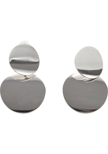 Geometrik Daire Metal Damla Küpeler Yuvarlak Sallantılı Küpe Gümüş (Yurt Dışından)