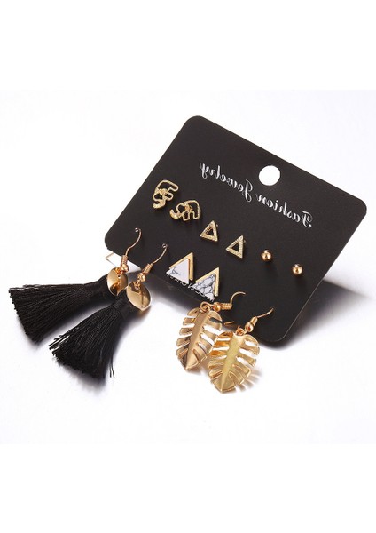 Moda Bohemian 6 Çift Yaratıcı Kombinasyon Küpe Kadınlar Için Püskül Geometrik Charm Uzun Küpe Kulak Damızlık Seti (Yurt Dışından) fırsatları