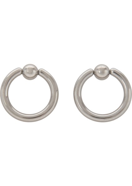 1 Çift Paslanmaz Çelik Esir Boncuk Küpeler Çember Çıtçıt Delici Takı Çelik Rengi, 6G(4MM)X16MM (Yurt Dışından)