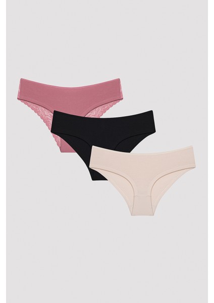 Love Lacy Detailed Çok Renkli 3lü Hipster Külot