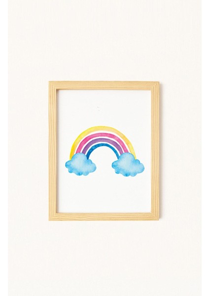 Çocuk Odası Doğal Ahşap Çerçeveli 3'lü Tablo Seti indirimleri