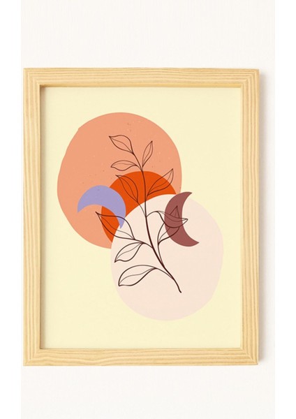 Bohem & Iskandinav Doğal Ahşap Çerçeveli 3'lü Tablo Seti modelleri