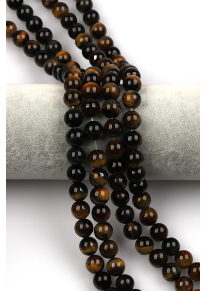 Siyah Kaplan Gözü Doğal Taş Dizi 10 mm Küre Kesim