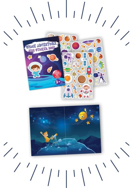 Mini Sticker Book " Space Adventure " Tekrar Kullanılabilir Sticker Kitabı Uzay Macerası BON8733