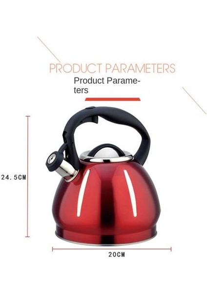 3.4l Paslanmaz Çelik Su Isıtıcısı, Kalınlaştırılmış Alt Hızlı Isı Iletimi Büyük Kapasiteli Su Isıtıcısını Islık Çalabilir (Yurt Dışından)