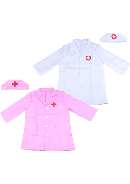 Pembe Tarzı Uzun Kollu Doktor Hemşire Cosplay Üniforma Şapka Kostüm Çocuklar Oyuncak Set Oyna Pretend Çocuklar Çocuklar Için Eğitici Oyuncaklar Hediyeler (Yurt Dışından)