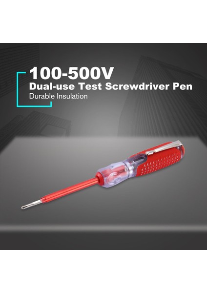 100-500V Çift Kullanımlı Test Kalemi Tornavida Yalıtım Elektrikçi Aracı Test Kalemi - Kırmızı (Yurt Dışından) indirimleri