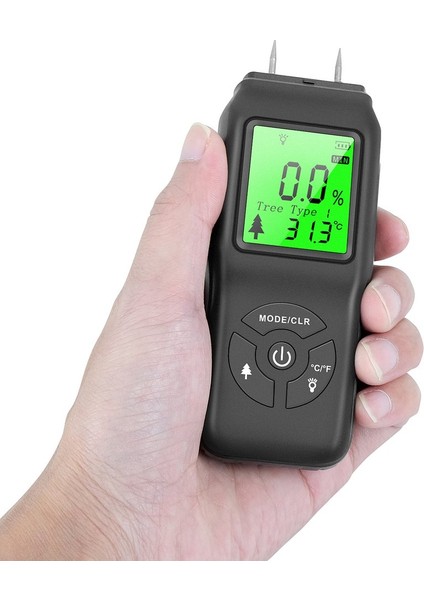 Yeşil Aydınlatmalı Ahşap Nem Ölçer LCD Dijital Nemli Nem Test Cihazı (Yurt Dışından) fırsatları