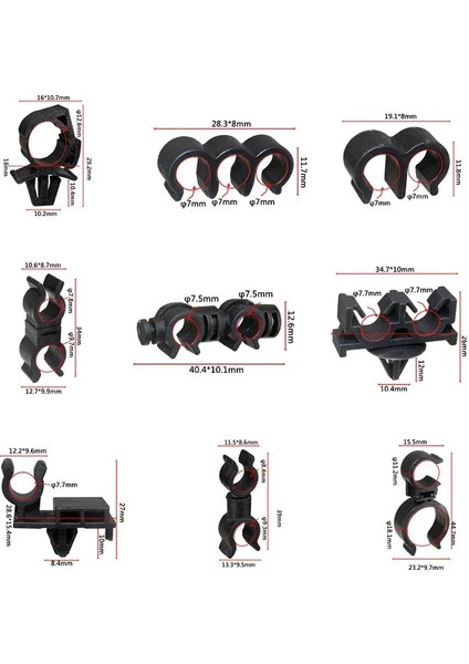 10 Adet No.17 Otomobil Kabloları Hava Tüpü Kelepçe Naylon Plastik Petrol Boru Hattı Ayırma Sabit Taban Araba Kaput Dikme Prop Çubuk Tutucu Klip (Yurt Dışından)