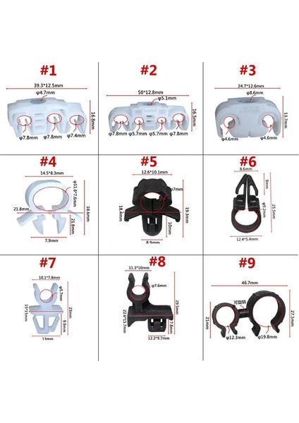 10 Adet No.17 Otomobil Kabloları Hava Tüpü Kelepçe Naylon Plastik Petrol Boru Hattı Ayırma Sabit Taban Araba Kaput Dikme Prop Çubuk Tutucu Klip (Yurt Dışından) modelleri