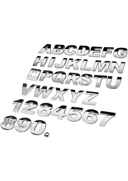 R Stili Siyah 3D Metal Alfabe Gümüş Rozet Krom Gümüş Harfler Sayılar Logo Araba Çıkartmaları Otomobiller Araba Aksesuarları Çıkartmaları Dekorasyon (Yurt Dışından) modelleri