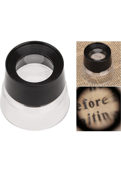 10X Çok Fonksiyonlu Silindir Göz Büyüteç Büyüteç Cam Büyüteç Lens Büyüteç Aracı Takı Saat Para Damga Siyah + Şeffaf (Yurt Dışından) fırsatları