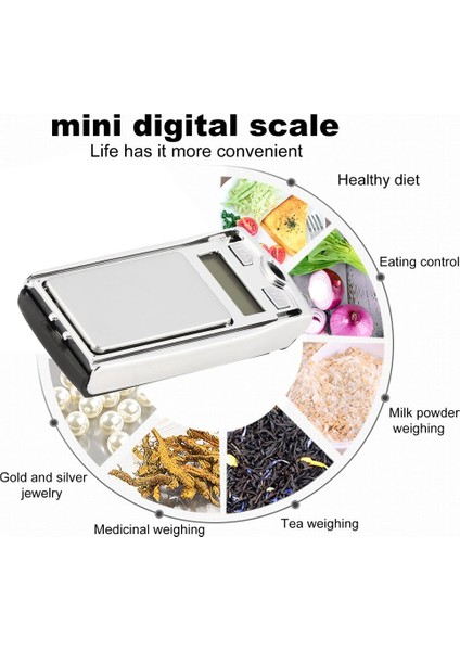 Mini Dijital Cep Terazisi 200G 0.01 Hassas Mutfak Takıları Için G/dwt/ct - Siyah (Yurt Dışından)